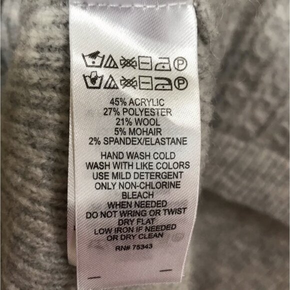 TAHARI NEW Cable Knit Oversized Mohair Wool Spandex Long Sweater Stretch Cozy L - Picture 8 of 16